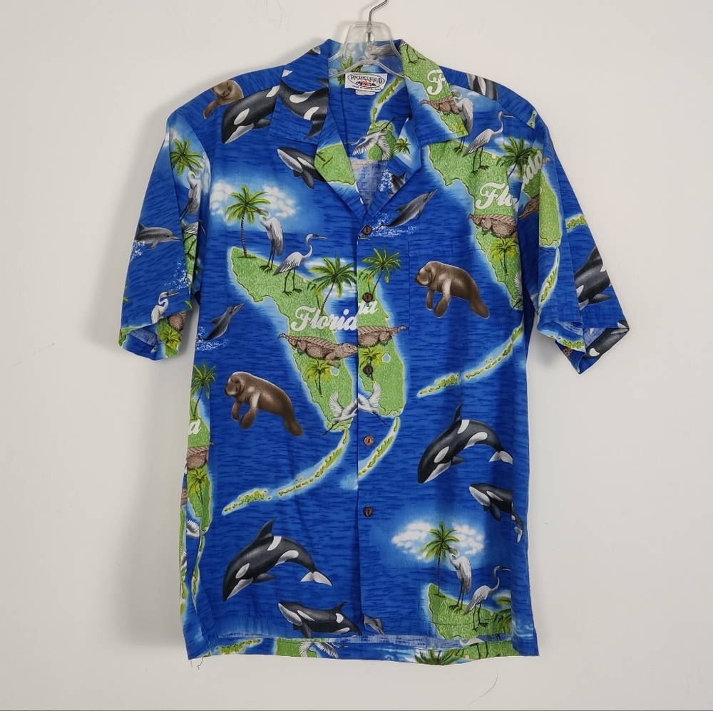 Pacific Legend Apparel Medium Hawaiian Shirt - Vibrant Oceanic Print 100% Cotton